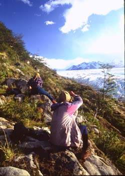 Photographing the Grey Clacier, Torres del Paine, December 1993