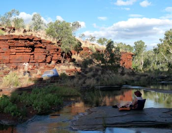 Karijini campsite, April 2009. No one else will take you places like this.