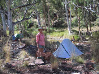 Guide Marj King at camp site
