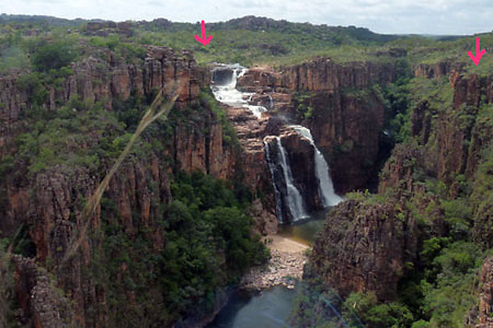 Twin Falls from helicopter