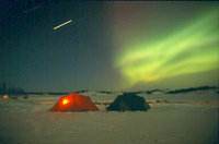 Camping under the aurora near Yellowknife