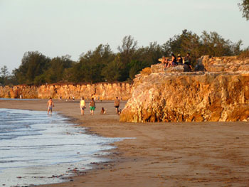Dripstone Cliffs, a popular picnic spot at Casuarina beach