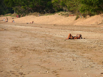 Relaxing on Mindil Beach in the late afternoon