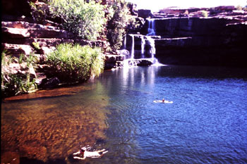 Swimming below Morgan Falls
