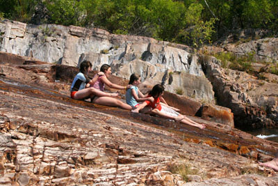 The best natural water slide in Kakadu
