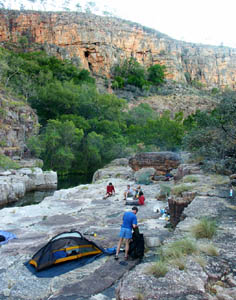 One of several campsites in lower Graveside Gorge.