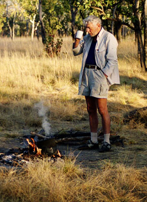 Enjoying a cup of tea on the Bachsten track, July 2002