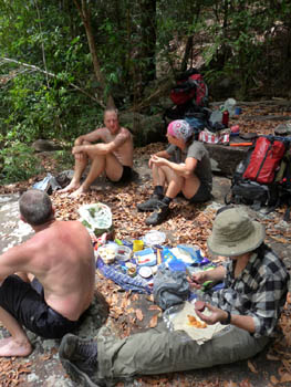 Lunch stop in the rainforest