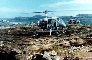 Helicopter landing - Mitchell Plateau