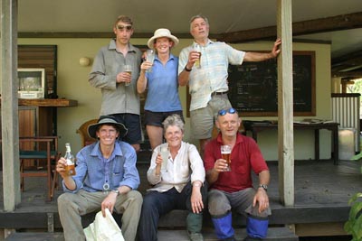 Enjoying a drink at the end of the Cockburn walk