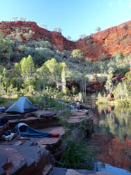Campsite near the cascades shown above.