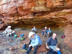 This rock shelter, covered in paintings, is the largest rock shelter we have found in Karijini.
