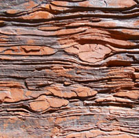 Some of the layers in the Hamersley banded iron formation.