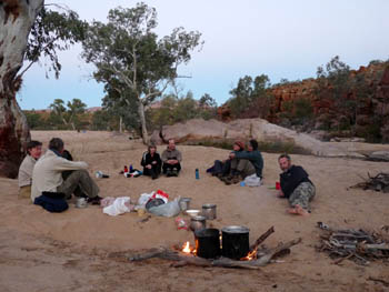 West Macdonnells camp. Away from the Larapinta Trail, you share the campsites with no one but your walking companions.