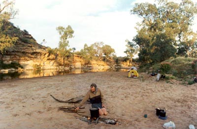 Finke River campsite, September 1991