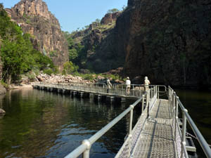 Lower Twin Falls Gorge walkway. This is removed at the end of every dry season to prevent flood damage.