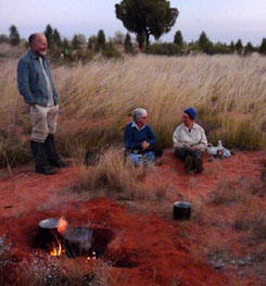 Waiting for the billy to boil, dune campsite, Watarrka
