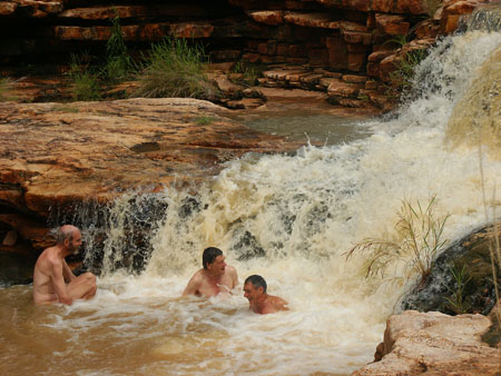 Enjoying a cascade, Green Kimberley