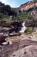 Waterfall above campsite at base of Hill 420